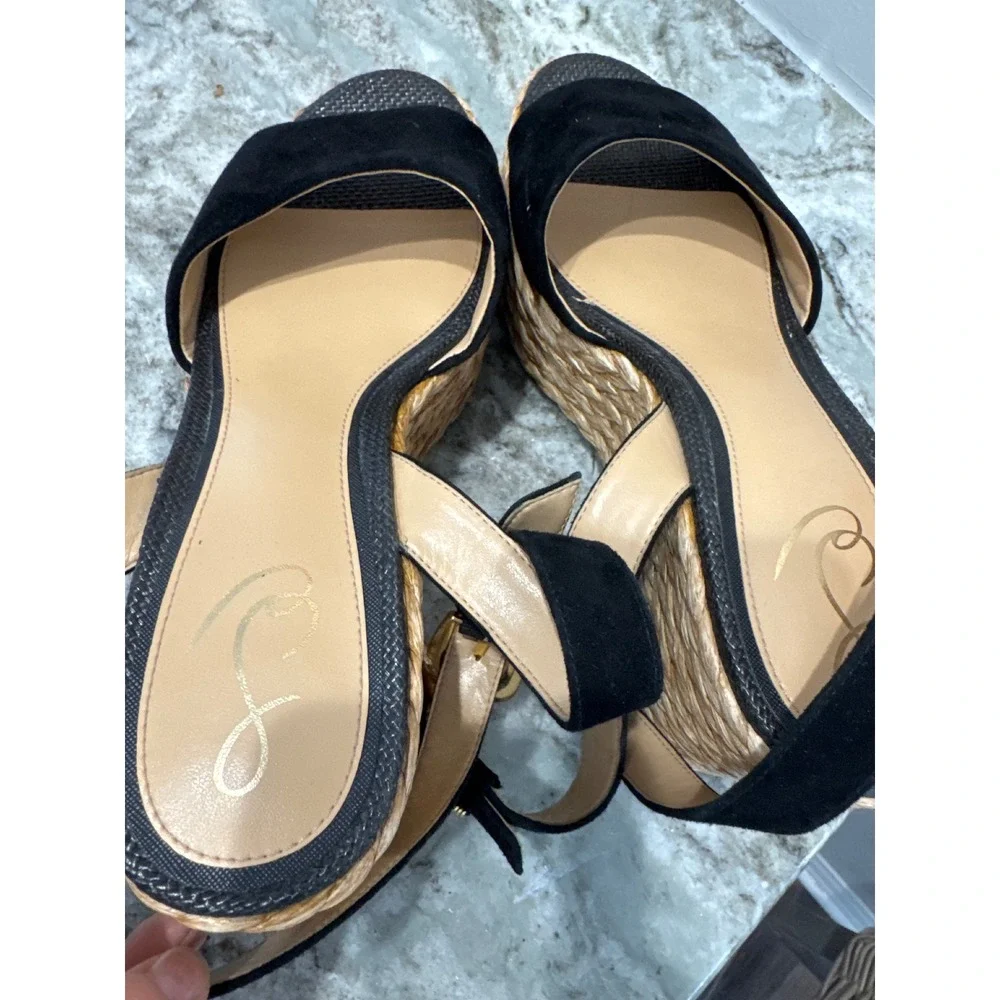 Women's Sam Edelman‎ Women's April Platform Wedge Espadrille Sandal suede 11
